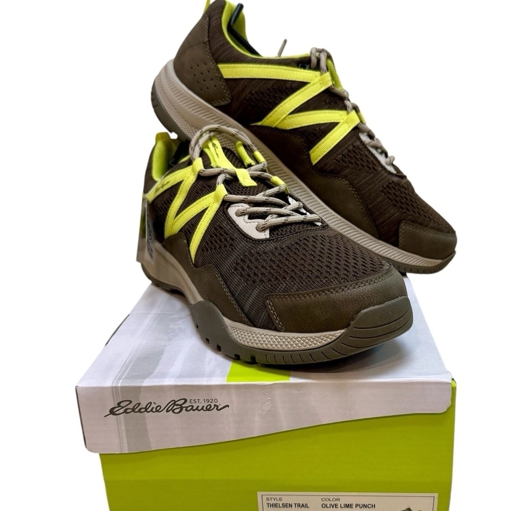 Eddie Bauer Men's Brown and Neon Yellow Athletic Shoes